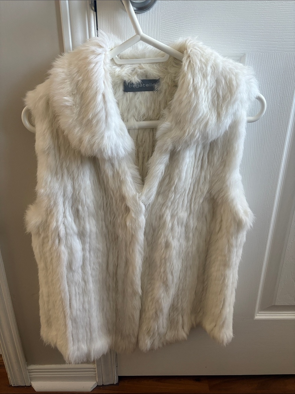 Bagatelle 100% Rabbit Fur Vest - White